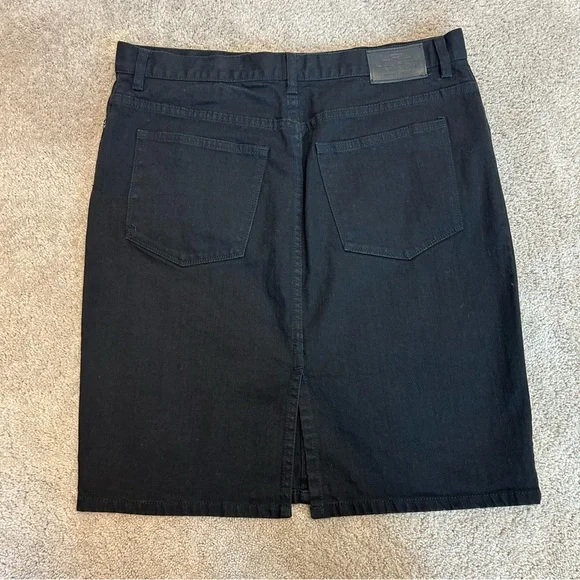 LRL Ralph Lauren Jeans Co black denim jean pencil skirt Sz 12 - Picture 2 of 10